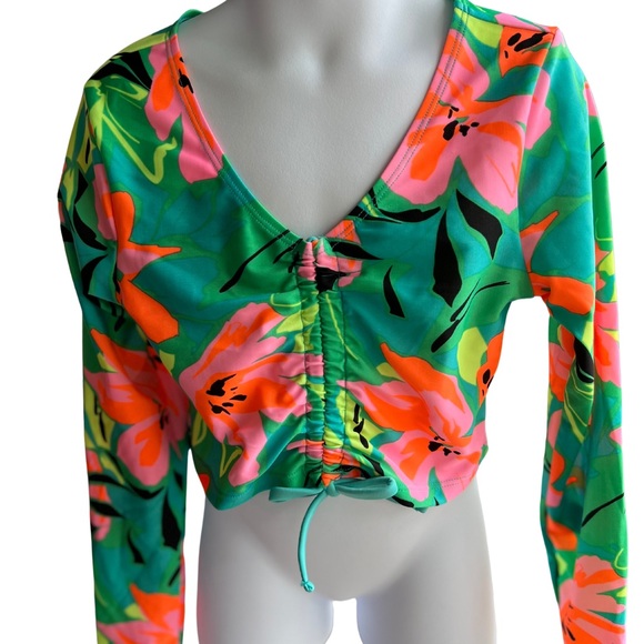 NWT Art Class girls 3 piece swim suit Multicolor Tropical - Picture 2 of 6